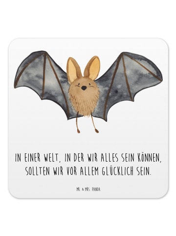 Mr. & Mrs. Panda Glasuntersetzer Fledermaus Flügel mit Spruch in Weiß