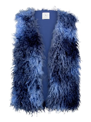 BETTY & CO Kunstfell-Weste mit Fransen in Light Blue/Dark Blue