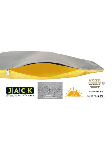 JACK 2er Set Outdoor Wende Kissenhülle 45x45cm in Grau/Gelb