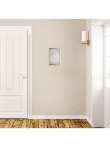 relaxdays Schlüsselkasten in Silber - (B)22 x (H)32 x (T)6 cm