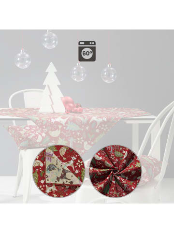 Erwin Müller Jacquard, Baumwollmischung, Gobelin Tischläufer in rot