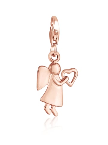 Elli Charm 925 Sterling Silber Engel, Herz in Rosegold