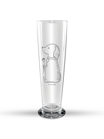 Mr. & Mrs. Panda Bier Glas Hund Blume ohne Spruch in Transparent