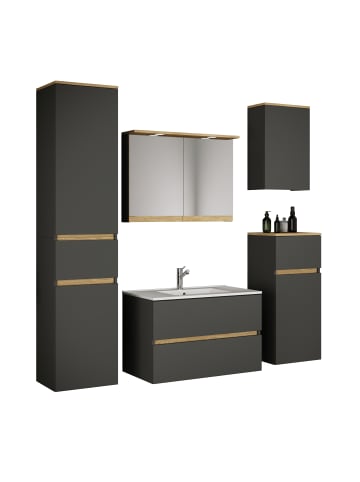 VCM 6 tlg. Badmöbel-Set mit Waschbecken Cosila-I 81 cm in Anthrazit