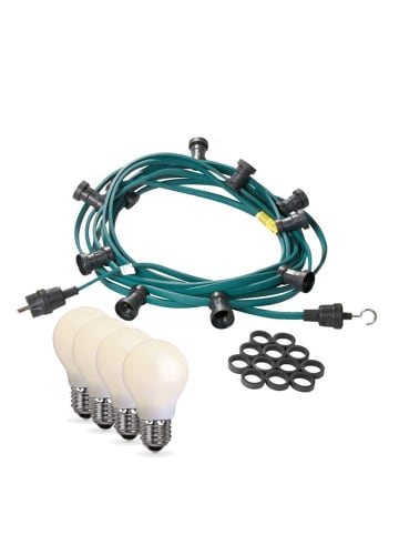 SATISFIRE Garten Party Lichterkette Illu 50 milchige LED Tropfenlampen 30m grün