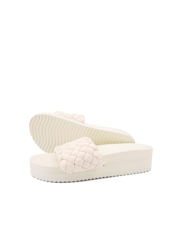 Flip Flop Slides "pool*hi weave" in PerlweiÃŸ