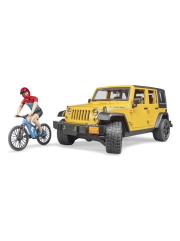 bruder Spielzeugauto 2543 Jeep Wrangler Rubicon Mountainbike und Radfahrer - 4-8 Jahre