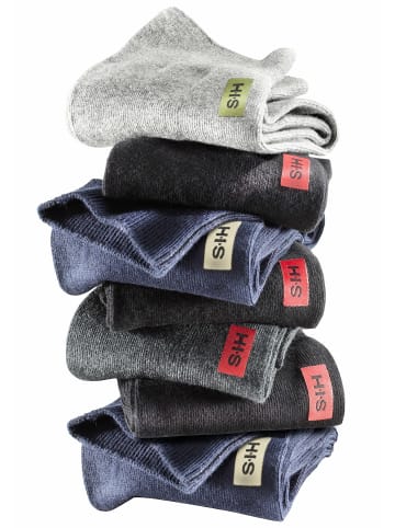 H.I.S Basicsocken in schwarz, grau-meliert, anthrazit, marine