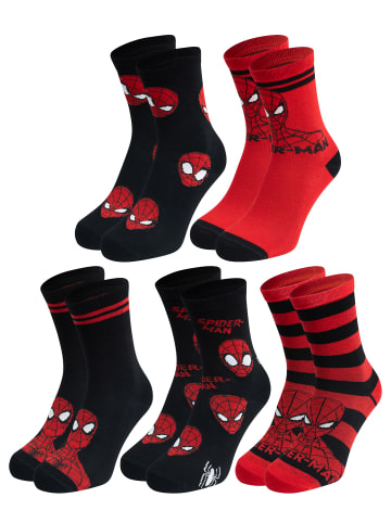 Spiderman 5er Pack Marvel Spiderman Socken Sneaker Strümpfe in Mehrfarbig