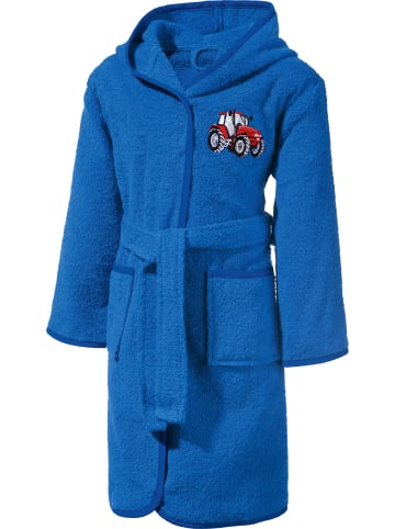 Erwin Müller Frottier Kinder-Bademantel mit Kapuze in blau