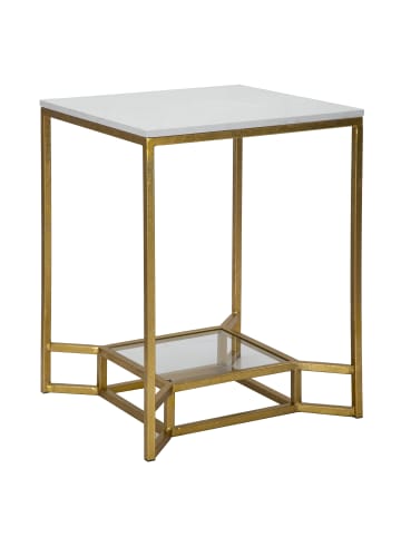 Mauro Ferretti Couchtisch aus Metall und Marmor, 47 x 47 x 60 cm