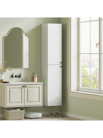 HOMCOM Badezimmerschrank-30L x 30B x 161H cm-Weiß