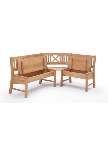 58 aufm Kessel ECKBANK Deborah 135 x 177 x 87 Massivholz Buche lackiert/Weinrot