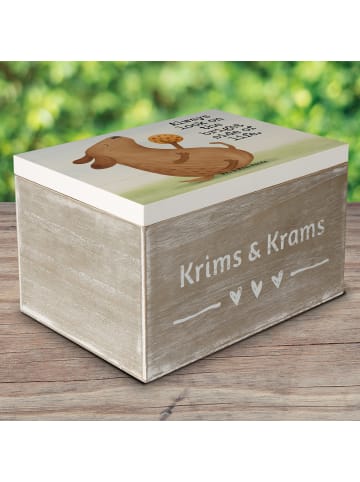 Mr. & Mrs. Panda Holzkiste Hund Keks Design mit Spruch in Weiß