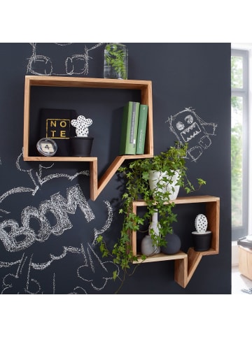 FineBuy Wandregal in Braun / Akazie / 50x13x49