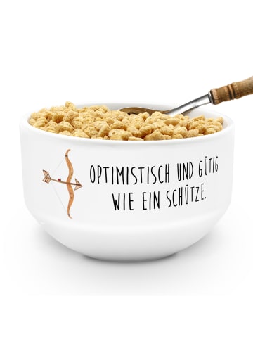 Mr. & Mrs. Panda Müslischale Sternzeichen Schütze mit Spruch in Weiß