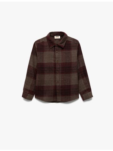 KOTON SHIRTS LS in Bordo Karomuster