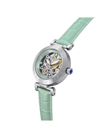 Empress Theodora Automatikuhr mit Lederarmband in Silver/Mint