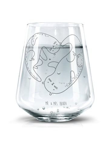 Mr. & Mrs. Panda Trinkglas Otter Valentine ohne Spruch in Transparent
