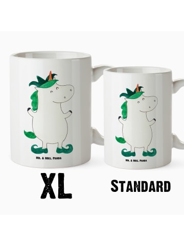 Mr. & Mrs. Panda Jumbo Tasse Einhorn Joker ohne Spruch in Weiß