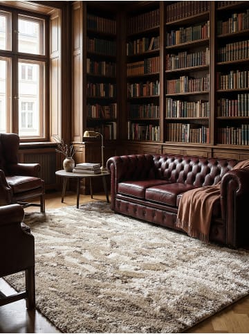 KADIMA DESIGN Hochflor-Teppich Flauschig DOVEL Berber Abstrakt Wohnzimmer Modern in Natur