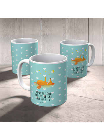 Mr. & Mrs. Panda Plastikbecher Fuchs Sterne mit Spruch in Türkis Pastell