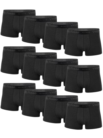 Vincenzo Rosso 12er Pack Boxershorts - Hipster in anthrazit