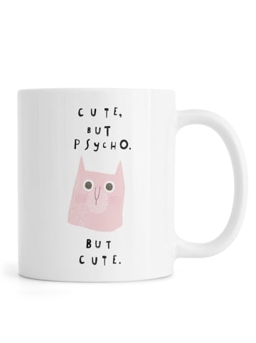 Juniqe Tasse "Catisfaction 13" in Rosa & Schwarz