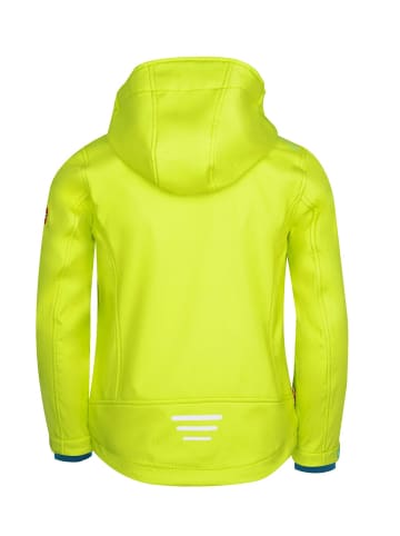 Trollkids Softshelljacke "Trollfjord" in Limegelb/Petrolblau