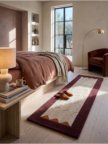 KADIMA DESIGN Wollteppich fussbodenheizung-geeignet DARENT Wabenmuster Flur in Bordeauxrot