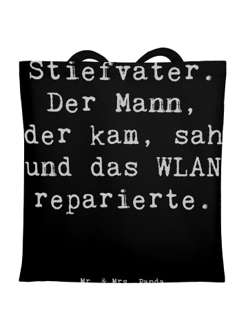 Mr. & Mrs. Panda Tragetasche Stiefvater Held mit Spruch in Schwarz