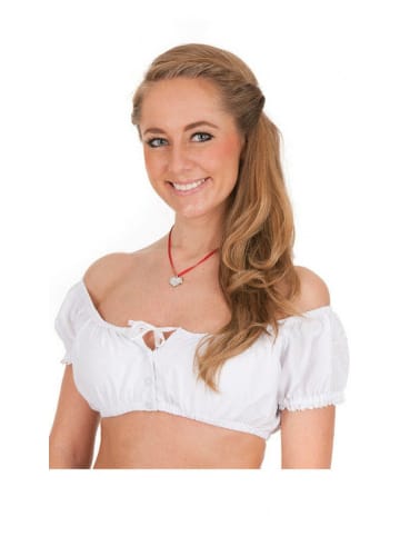Nübler Kurze Bluse Trachtenmode für Damen in weiß
