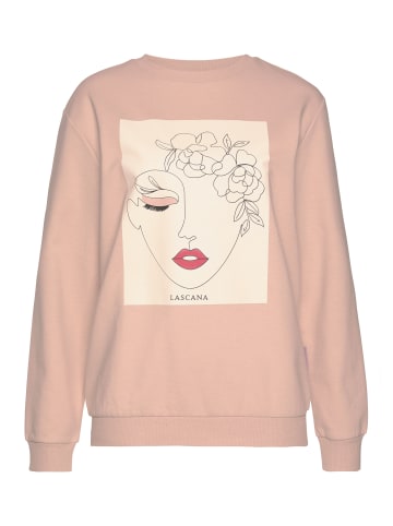 LASCANA Sweatshirt in hellorange-hellbeige-hellrosa