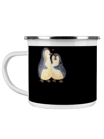 Mr. & Mrs. Panda Camping Emaille Tasse 20. Hochzeitstag Porzella... in Schwarz
