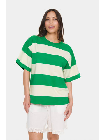 SAINT TROPEZ T-shirt HafrunSZ Oversize fit in Ultra Green Ice Block Stripe