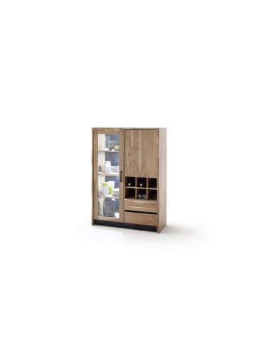 Vaja Highboard CALABRIA mit 2 Türen/ 2 Schubladen und Weinregaleinsatz in Braun