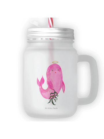 Mr. & Mrs. Panda Blümchentailglas Sternzeichen Jungfrau ohne Spruch in Transparent