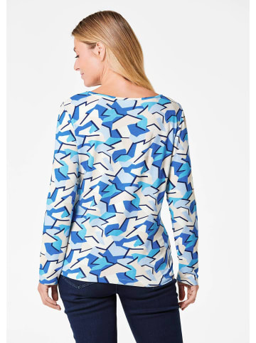 GOLDNER Shirt in blau / gemustert