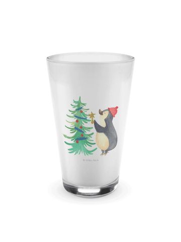 Mr. & Mrs. Panda Glas Pinguin Weihnachtsbaum ohne Spruch in Transparent