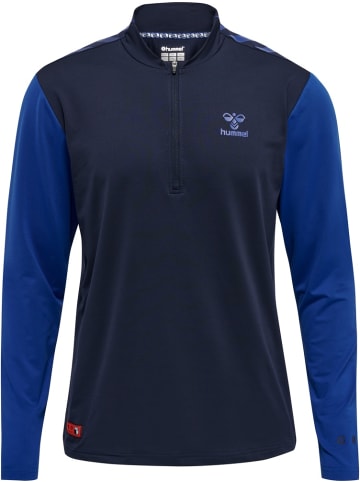 Hummel Trainingsjacke "Pro Grid Half Zip Training Longsleeve" in Blau