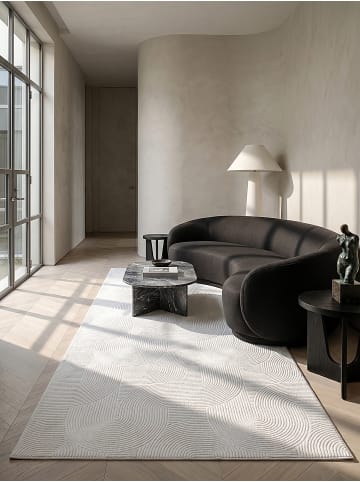 KADIMA DESIGN Läufer Geometrisch rutschhemmend pflegeleicht Wohnzimmer Flur in Weiß