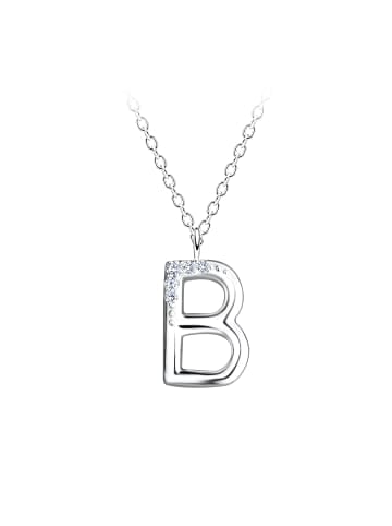 Alexander York Kette mit Buchstabenanhänger B in 925 Sterling Silber, 2-tlg. in silber