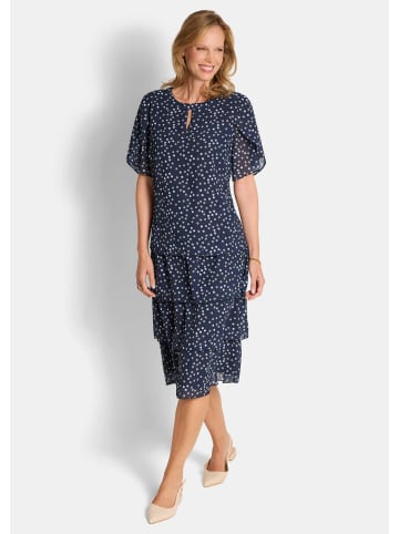 GOLDNER Sommerkleid mit Tupfen-Muster in marine / gemustert