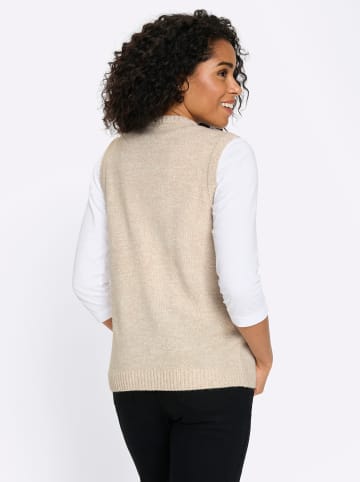 Sieh an! Strickweste in sesam-ecru-meliert