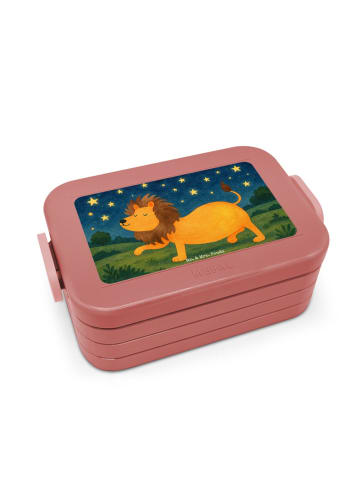 Mr. & Mrs. Panda Snackbox Sternzeichen Löwe Design ohne Spruch in Rot Pastell