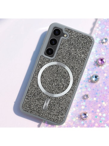 cadorabo Hülle für Samsung Galaxy S23 PLUS Glitzer Schutzhülle in Grau