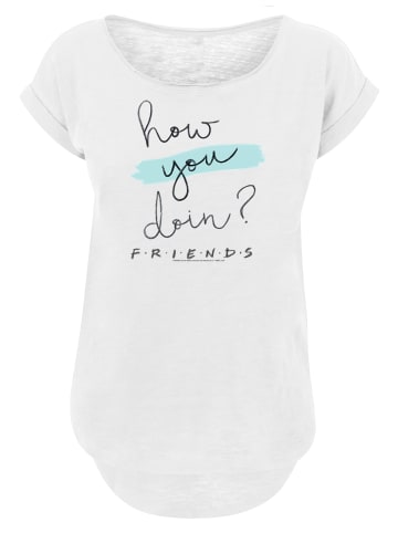 F4NT4STIC Long Cut T-Shirt FRIENDS How You Doin? Handwriting in weiß