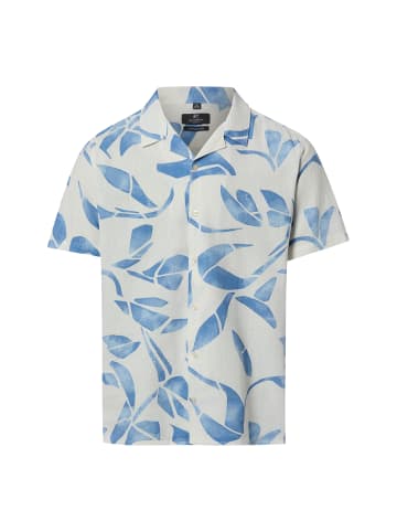 Nils Sundström Kurzarmhemd in weiß indigo