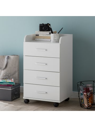 KADIMA DESIGN Rollcontainer Büro | 4 Schubladen, Mobil, Stauraum in Weiß