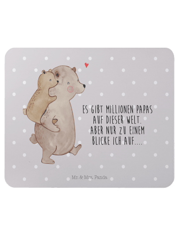 Mr. & Mrs. Panda Mousepad Papa Bär mit Spruch in Grau Pastell